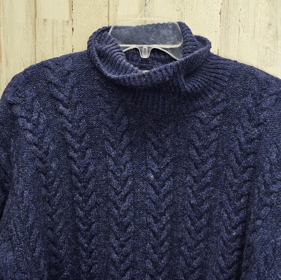 Vintage United Colors Of Benetton Large Made In Italy Shetland Wool Floral - Picture 2 of 7